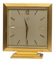 Mid-Century LUXOR Gilt Brass Alarm Clock, Swiss Made - $380.00