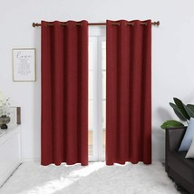 Deconovo Full Blackout Curtains 2 Panels, Rustic Red 52W x 95L - £41.28 GBP