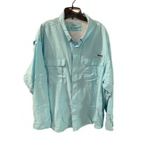 World Wide Sportsman Mens Size 3XL Blue Long Sleeve Button Up Shirt Top ... - $22.76