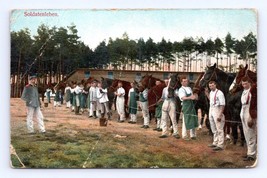 WWI German Army Soldier Life Tending To Horses  1913 DB Postcard M2 - £10.04 GBP