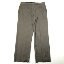 Calvin Klein Dress Pants Mens 34x30 Brown Striped Straight Leg Lightweight - $9.49