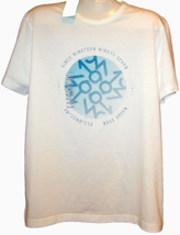 Hugo Boss White Blue Graphic Design Cotton Men&#39;s T- Shirt Size 2XL - £58.18 GBP
