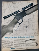 Vintage Marlin 39-A Carbine Rifle Put Marlin on The Map In Texas Print A... - £6.75 GBP