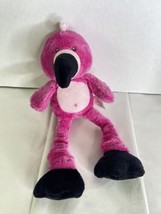 Spark Create Imagine Pink Black Flamingo Baby Plush Cuddle Stuffed Toy Rattle - £11.68 GBP
