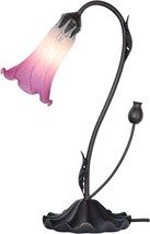 Bieye L10846 Lily Flower Blown Glass Accent Table Lamp For Living, 1-Lig... - $111.95