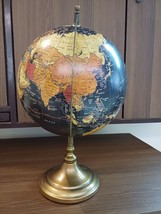 Atlas Metal Vintage School Rotating Table Home Decor Round Black World Globe - $168.56