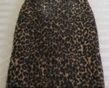 Talbots Black &amp; Brown Cheetah Print Wool Blend Skirt Misses Size 4 Faux Fur - $14.84