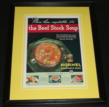 1935 Hormel Beef Stock Soup Framed ORIGINAL Vintage Advertisement Photo - $59.39