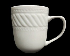 Gibson IMPERIAL BRAID Cup Mug 9 oz Tea Coffee Ceramic White Rope Dots Em... - $10.89