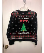 Holiday Time This Girl Christmas Tree Snowflakes Pullover Sweatshirt SZ ... - $9.89