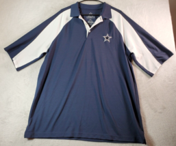 Dallas Cowboys Authentic Polo Shirt Mens 2XL Navy Short Sleeve Collared ... - £15.12 GBP