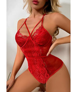 Always &amp; Forever Lace Teddy Lingerie w/ Sheer Lace Cup &amp; Strappy Bust De... - £7.07 GBP