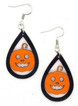 Jack-o-Lantern Earrings - Pumpkin Earrings - Carved Pumpkin Earrings - Orange an - £12.78 GBP