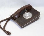 Western Electric Brown Rotary Dial Desk Phone Faux Leather Tested - $42.13