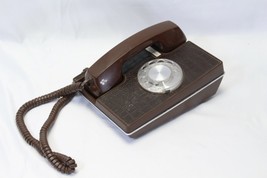 Western Electric Brown Rotary Dial Desk Phone Faux Leather Tested - $42.13