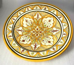 MOROCCAN Serving Platter Pottery Terracotta ART DESIGN GGE WARDA ORANGE ... - $78.21