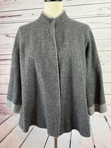 Benedetta B Knitwear Large Cardigan Shawl Sweater Gray Poncho Lagenlook ... - $36.24