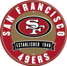 San Francisco 49ers NFL Licensed Embossed 12&quot; Diameter Circular Sign NEW! - £13.26 GBP