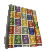 A6 Rainbow Note Book Pocket Size Queen Elizabeth British Stamps Design - $9.93