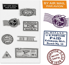 Air Mail Clear Stamps for Card Making, Postmark Clear Rubber Stamps Words Stamps - £9.14 GBP