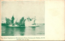 Vtg Postcard 1905 Portsmouth Harbor The Great Explosion at Henderson&#39;s Point UDB - £4.88 GBP