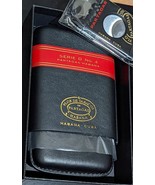 PARTAGAS -SERIE D No. 4- LEATHER EUROPEAN MARKET - 3 CIGAR CASE &amp; CUTTER - $301.65 CAD