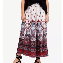 Free People Gold Dust Printed Wide Leg Pants Size MED Womens Boho Beach Festival - £22.31 GBP