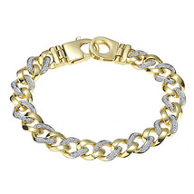 1.50 TCW Hombres Miami Barbada Cubano Eslabón Diamante Pulsera 14k Yellow Oro 46 - £5,677.30 GBP