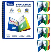 4X 8 Pocket Spiral Project Organizer Letter Document Folder Binder Folde... - $56.99