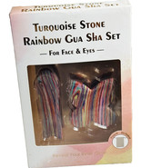 TURQUOISE STONE RAINBOW GUA SHA SET FOR FACE &amp; EYES - Reveal Your Inner ... - $40.54 CAD