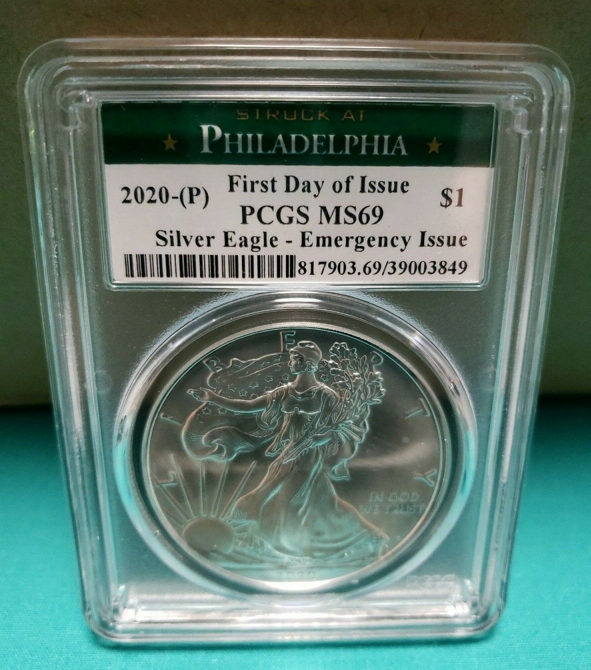 Primary image for 2020-(P) American Silver Eagle - Emergency Issue PCGS MS69 FDOI