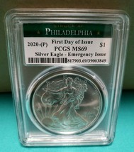 2020-(P) American Silver Eagle - Emergency Issue PCGS MS69 FDOI - £116.10 GBP