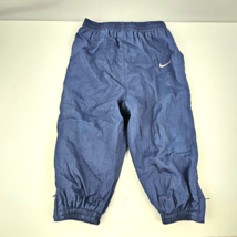 Vintage Nike Kids Boys Elastic Waist Windbreaker Track Pants Navy Size 24-mos - £6.87 GBP