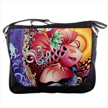 New Japan Koi Fish Art Custom Print Messenger Bag L - £24.31 GBP