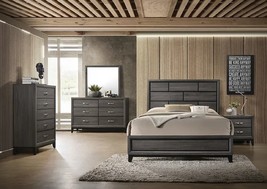 Lourdes Modern Grey 4-Piece Bedroom Set in Wood Finish - $1,280.00