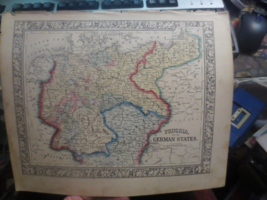 Vintage Mitchells 1863 Country Map for Prussia German States from Atlas book - £21.81 GBP