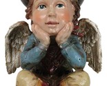 Country Rustic Western Cowboy Angel Wearing Hat And Red Boots Sitting Fi... - $23.99