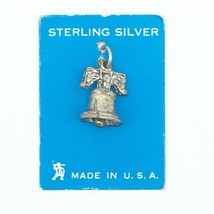 LIBERTY BELL vintage sterling silver charm - NOS new on card made in USA 5/8&quot; - £12.78 GBP