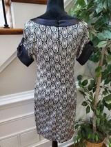 Zara Womens Black White Polyester Short Sleeve Round Neck Shift Dress Size Small - £24.12 GBP