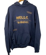 Mayfair the Label Womens Hello Goodbye Hoodie Navy Blue OS Positive Affi... - £23.41 GBP