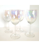 4 Royal Leerdam Holland Allegro Wine Goblets Glasses Vintage Iredescent  - $51.87 CAD