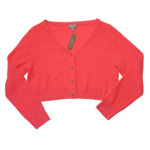 NWT J.Crew Featherweight Cashmere Cropped Cardigan in Neon Grapefruit Sweater XL - £78.45 GBP
