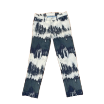 Tory Burch Blue Wave Tie Dye Frayed Hem Straight Leg Jeans Womens Size 27 Denim - £27.44 GBP