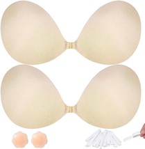 Sticky Bra Push Up for Women 2 Pair, Adhesive Invisible Bra, Backless (S... - £12.33 GBP