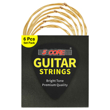 5Core Brass Wound Acoustic Guitar Strings with Hexangular steel core Extra Light - £5.12 GBP