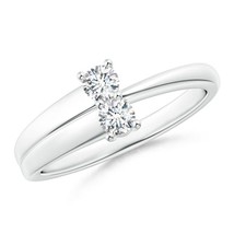 Angara Lab-Grown 0.25 Ct 2-Stone Diamond Anniversary Ring in Sterling Silver - £253.00 GBP