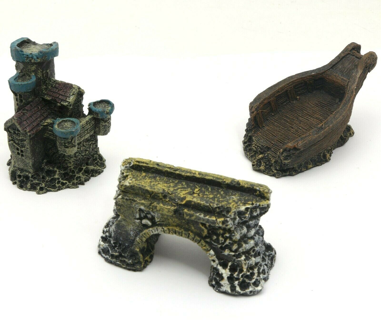 Aquarium Ornament Mini Castle Bridge Ship Design Fish Tank Decorations -... - $7.00