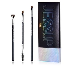 Jessup Eyebrow brushes set,3pcs Pro eyebrow brush,synthetic,brow sculpt/slim fla - £32.01 GBP