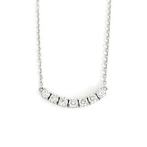 Authenticity Guarantee 
Curved Diamond Flexible Smile Bar Pendant Necklace 14... - £1,274.97 GBP