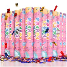 12 Pack Confetti Cannon Confetti Poppers | Shiny Multicolor | | Launches... - £43.82 GBP